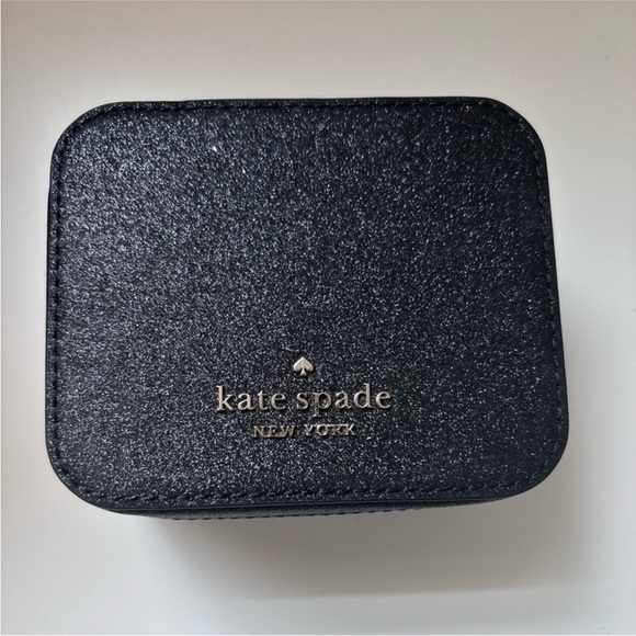 Kate Spade NWT New York Staci Black Glittered Hard Shell Travel Jewelry Case - Picture 2 of 10